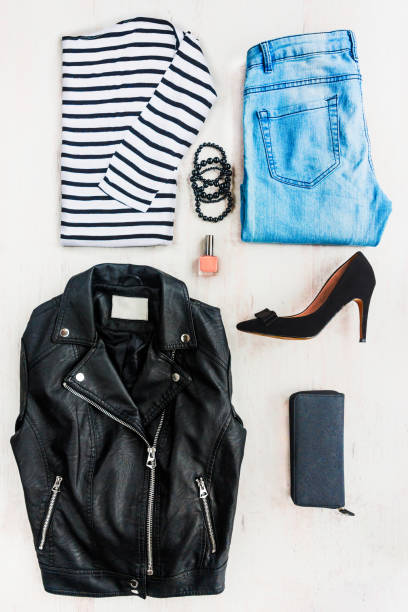 istock Collage of female clothing set. 685824678