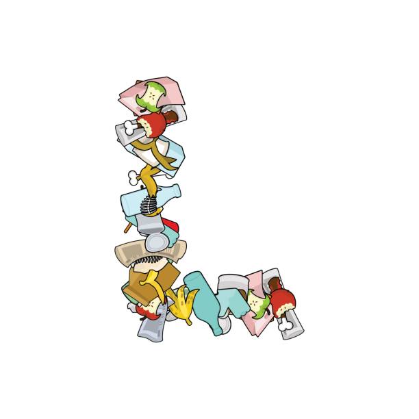 istock Letter L Rubbish. Trash font. garbage alphabet. Lettering litter 685828340