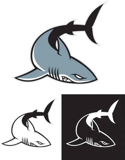 Vector illustration of simple shark mascot