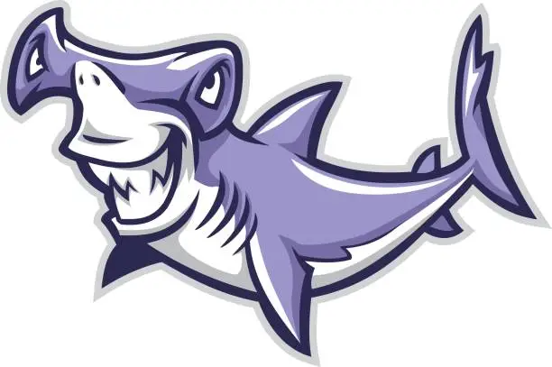 Vector illustration of hammerhead shark