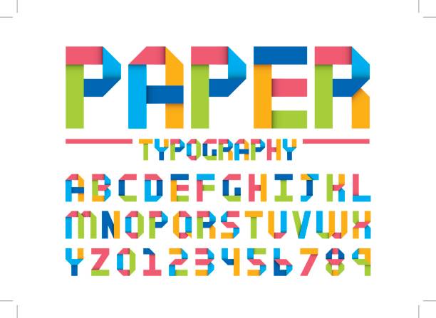 종이 알파벳 - ribbon typescript letter vector stock illustrations