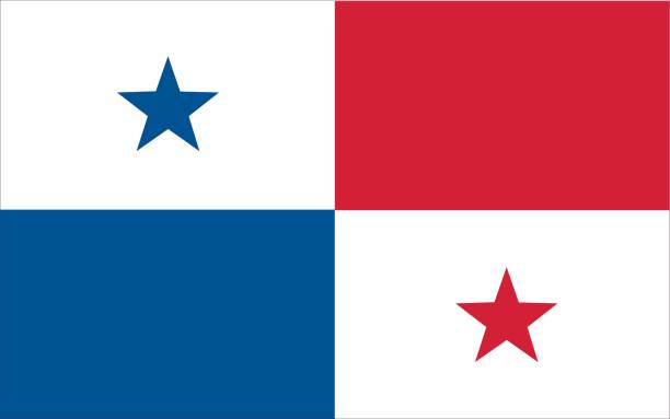 Panama flag vector illustration of Panama flag panama illustrations stock illustrations