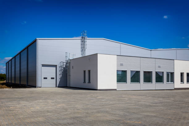 novo edifício de armazém - factory building - fotografias e filmes do acervo