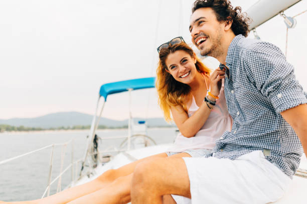 istock Couple sailing on a yacht 685841716