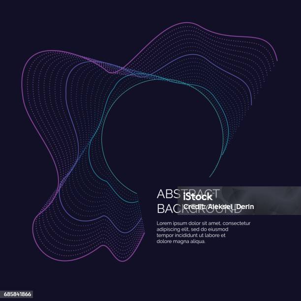 Ilustración de Vector De Fondo Abstracto Con Una Dinámica Ondas Y Partículas y más Vectores Libres de Derechos de Diseño ondulado