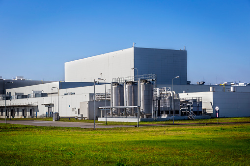 White buildings of modern factory