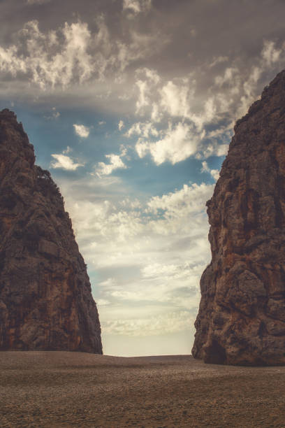 View at torret de Parais, Mallorca, old bay with a story