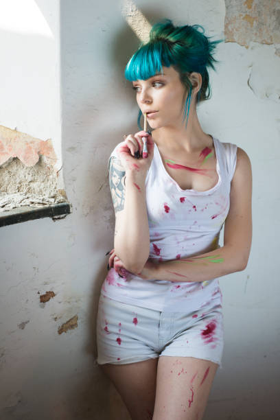 istock Young woman with tattoo 685846308