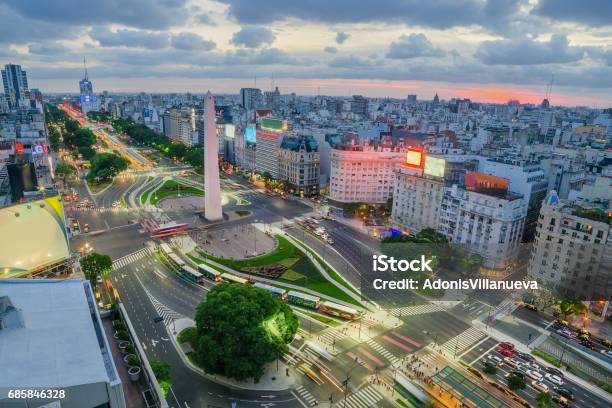 The Capital City Of Buenos Aires In Argentina Stock Photo - Download Image Now - Obelisco de Buenos Aires, Argentina, Capital Cities
