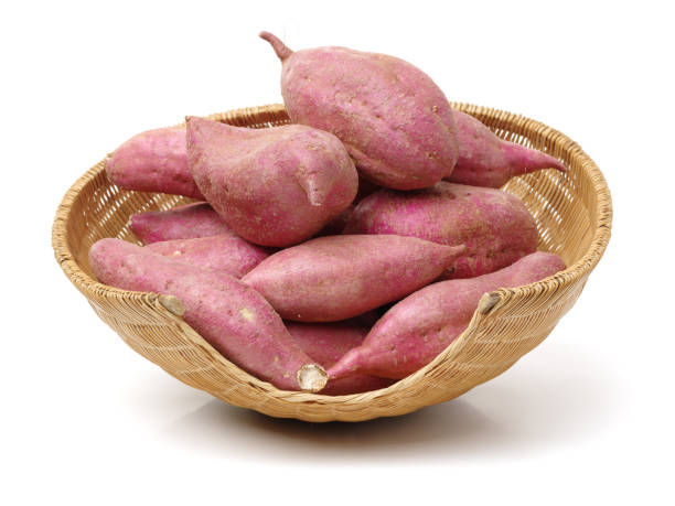 istock Raw sweet potato  on the white background 685846496