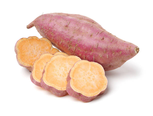istock Raw sweet potato  on the white background 685846664