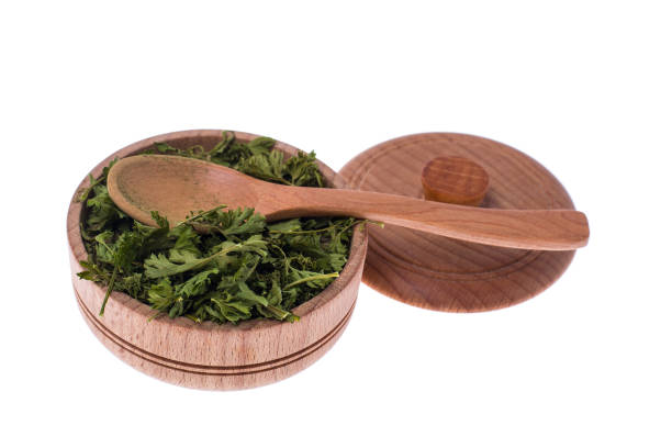 istock Dried and ground celery greens in a wooden jar 685846764
