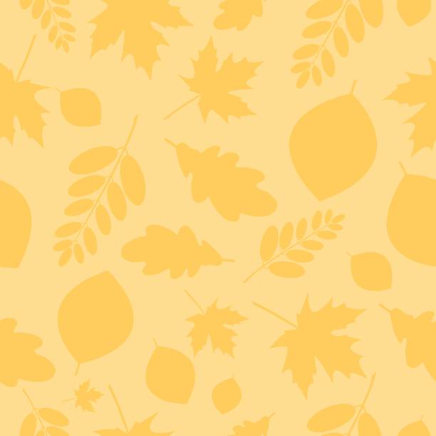 Autumn Seamless pattern with different autumn leaves foliate pattern stock illustrations