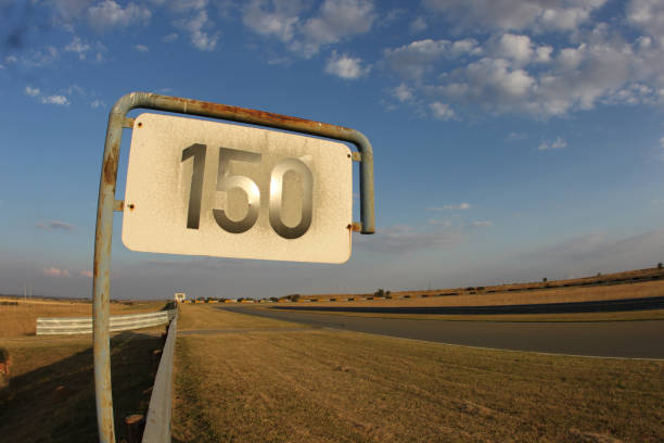 istock Brake marker at racing circuit 685857712
