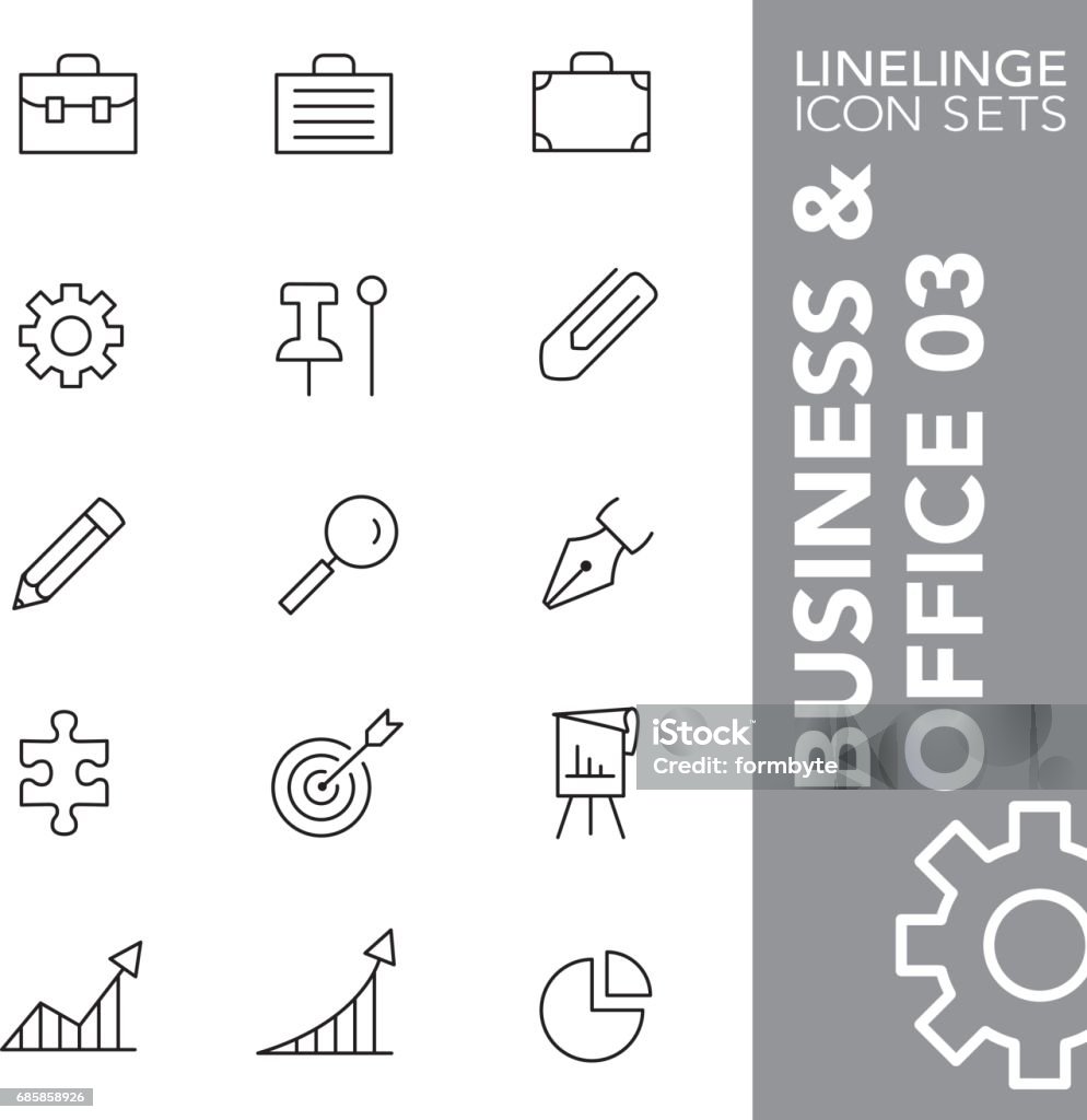 Linelinge Business and Office 03 Thin line icon sets Finest icons in a individual style create for all dimensions and devices Jigsaw Piece stock vector