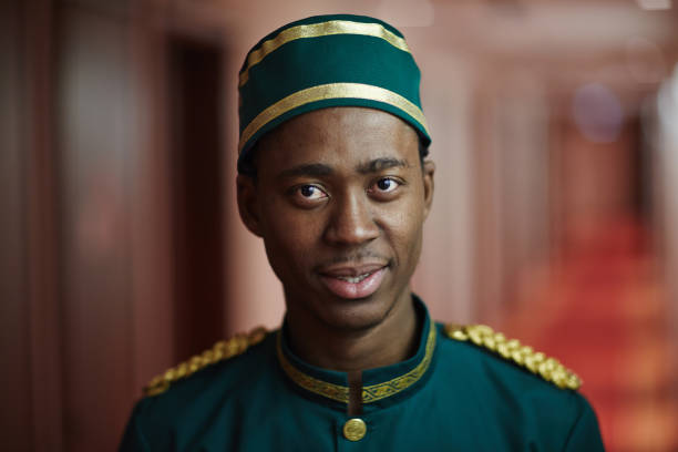 istock Welcoming African Bellboy in Hotel 685863620