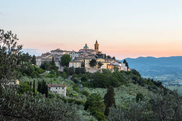 istock Trevi skyline at dusk, Umbria Italy 685863956