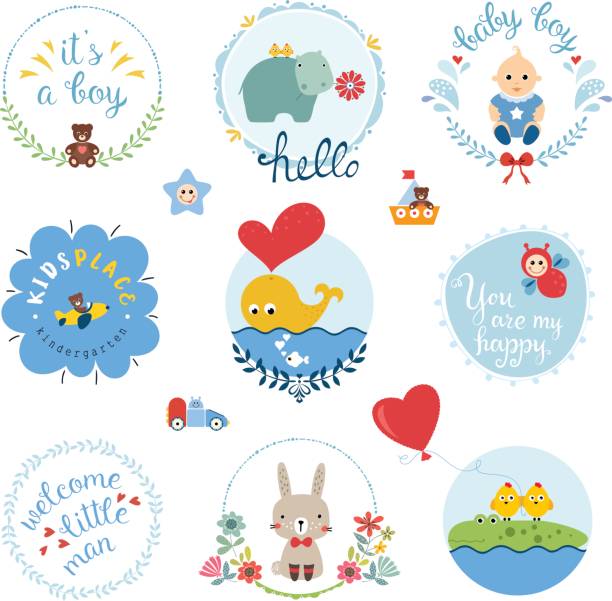 zestaw projektowy baby boy - poultry chicken baby chicken small stock illustrations