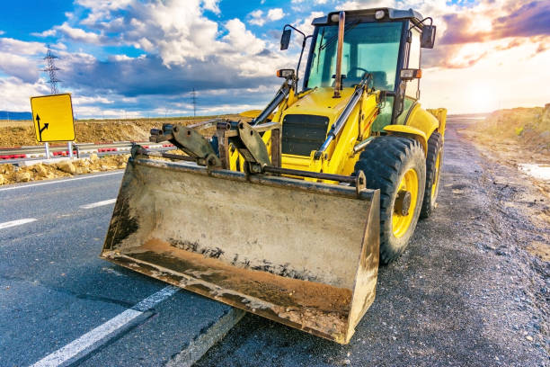 istock Outdoor quarry with heavy machinery 685864552