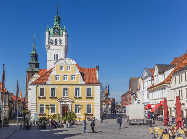 Verden, Germany - March 27, 2017: Town hall on the central square of Verden, Germany