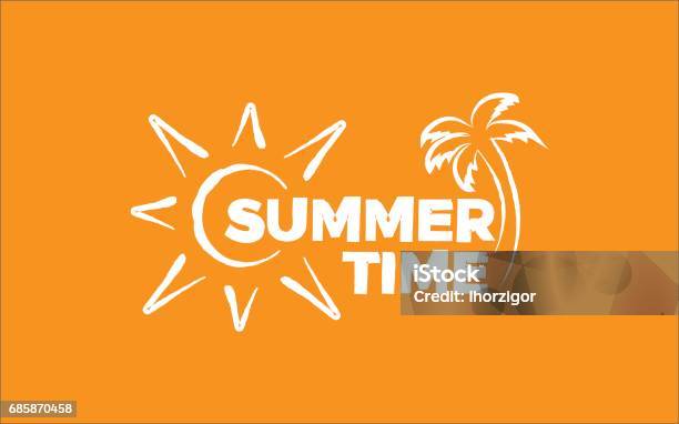 Sommer Zeit Stock Vektor Art und mehr Bilder von Sommer - Sommer, Logo, Sonne