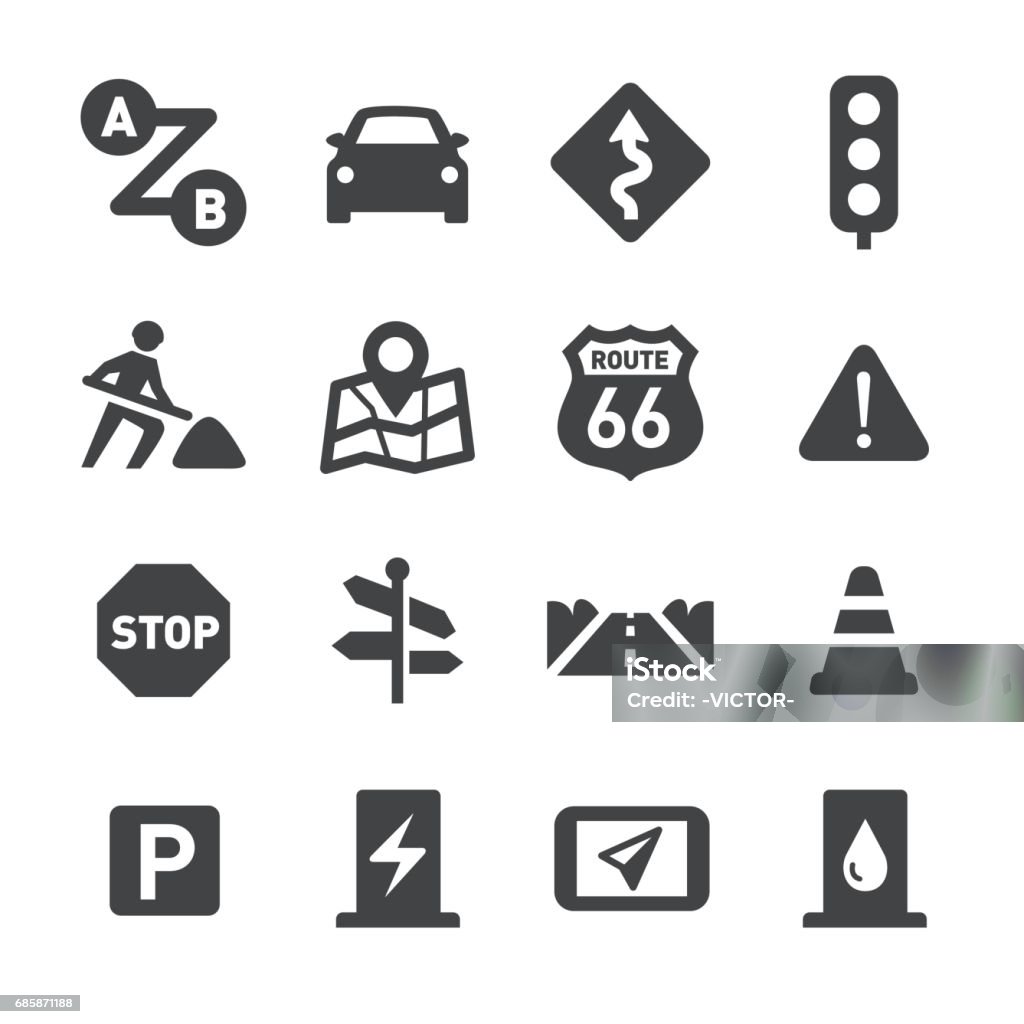 Road Trip Icons - Acme Series Road Trip Icons Icon Symbol stock vector