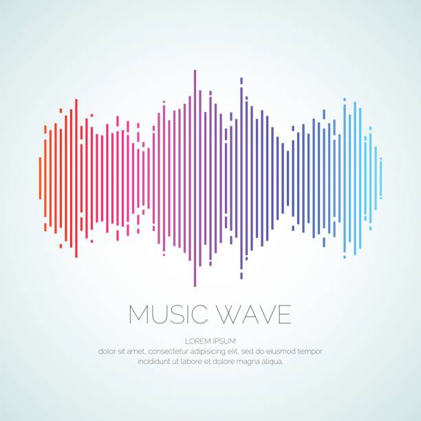 ilustrações de stock, clip art, desenhos animados e ícones de poster of the sound wave from equalizer - blurred motion audio