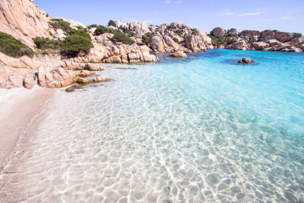 Beach of Cala Coticcio, Sardinia, Italy stock photo