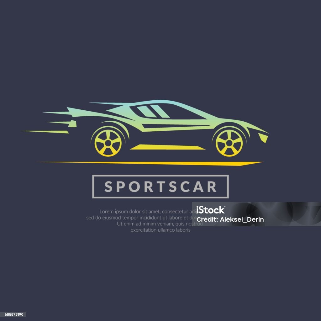 Moderne Vektor-Emblem-Sportwagen - Lizenzfrei Sportwagen Vektorgrafik