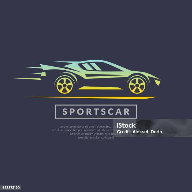 Moderne Vektoremblemsportwagen Stock Vektor Art und mehr Bilder von Sportwagen - Sportwagen, Logo, Auto