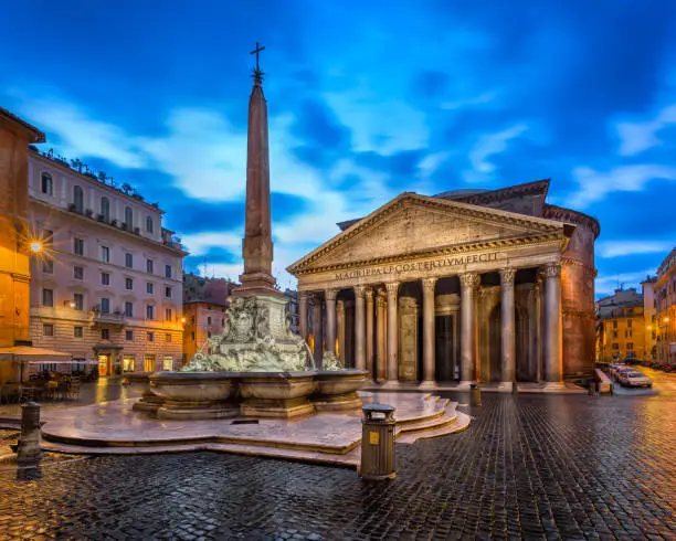 Photo of Piazza della Rotonda and Pantheon in the Morning, Rome, Italy