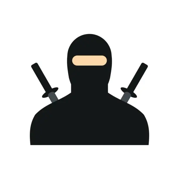 Vector illustration of Ninja flat icon