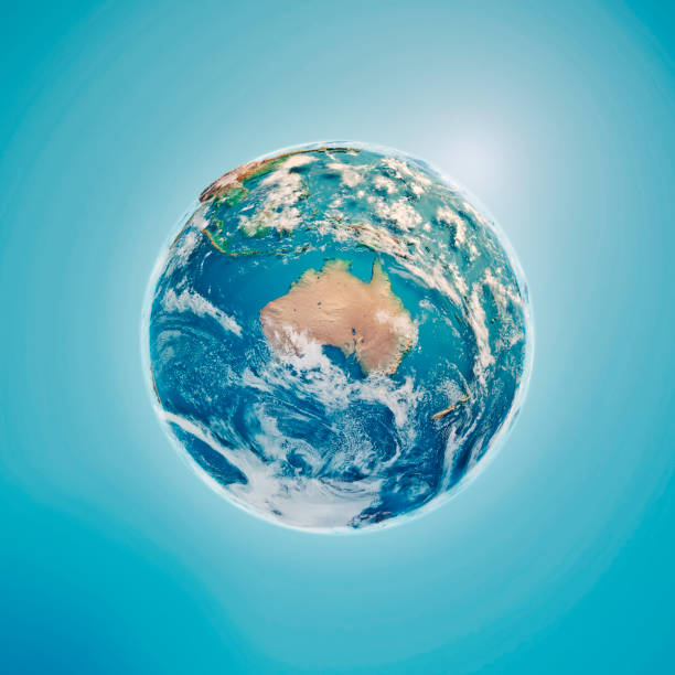 australia 3d render planet earth chmury - australia map cartography three dimensional shape zdjęcia i obrazy z banku zdjęć