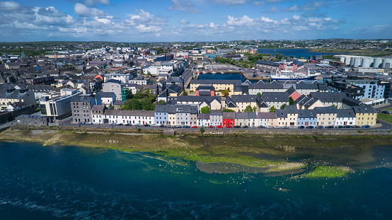 Aerial image of Galway city in Ireland