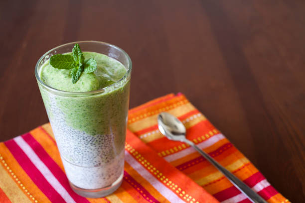 istock Healthy spinach and apple smoothie with milk and chia 685885614