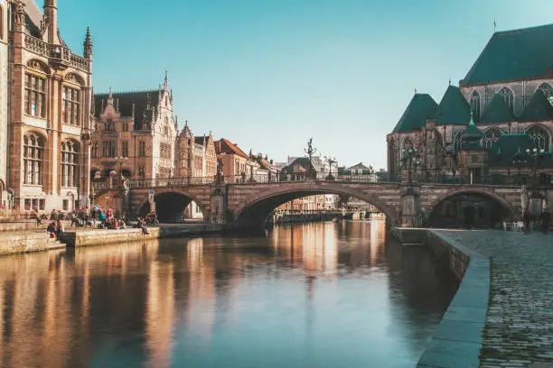 A beautiful view of Ghent, Belgium.