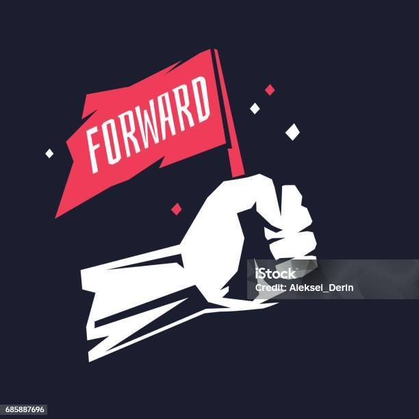 Stylish Poster With A Fist Stock Illustration - Download Image Now - Fist, Logo, Revolution