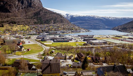 Panorama of Stryn in Norway