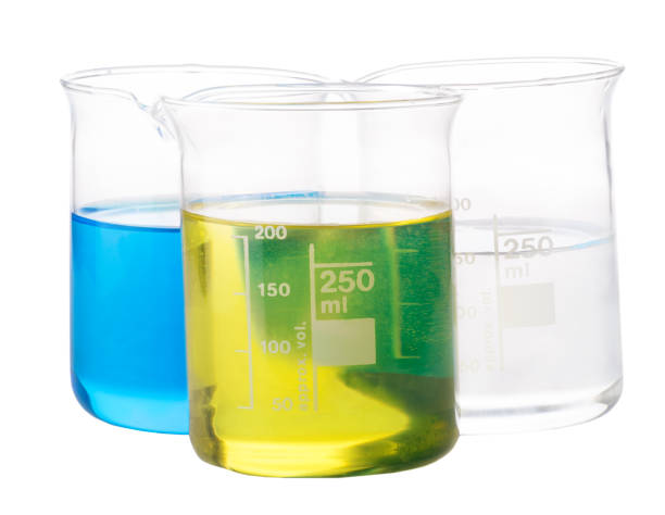 istock blue, yellow and transparent chemical liquid 685891340