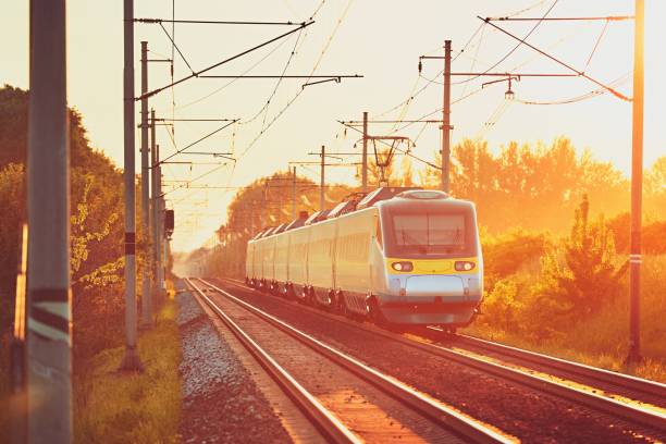 istock Railway at golden sunset 685891492
