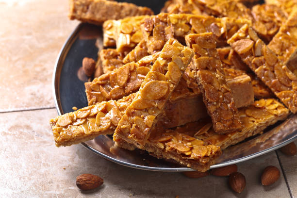 istock Crispy cookies with honey and almonds 685892494