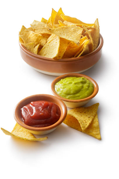 istock TexMex Food: Nachos Guacamole and Salsa Isolated on White Background 685896332