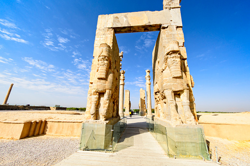 Construction of this city began at 518 BC under rule of King Darius from Achaemenid dynasty. Persepolis was a capital of the Achaemenid Empire (550 - 330 BC)