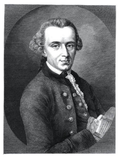 Philosopher Immanuel Kant engraving from 1882 Steel engraving Immanuel Kant immanuel stock illustrations