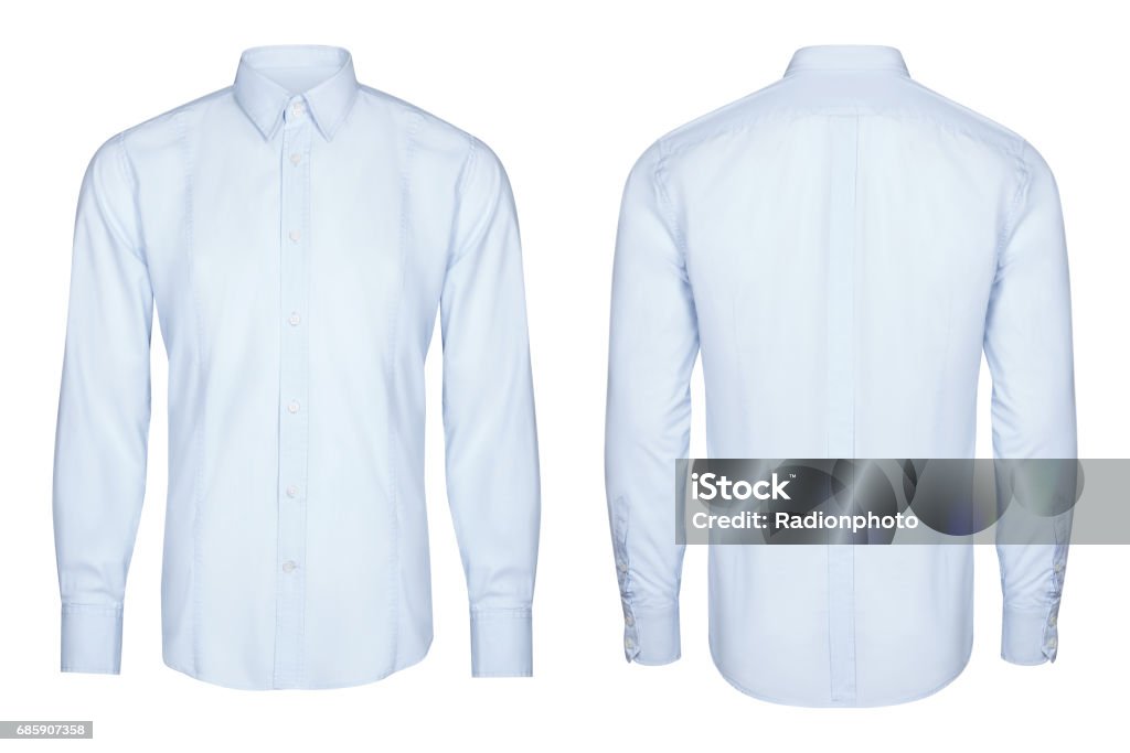 blue classic and business shirt, shirt, white background blue classic and business shirt, shirt, isolated white background Shirt Stock Photo