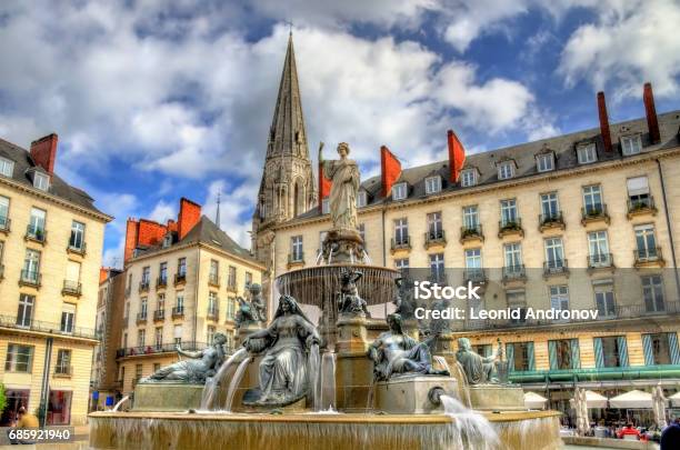Fountain On The Place Royal In Nantes France Stock Photo - Download Image Now - Nantes, France, Cher River