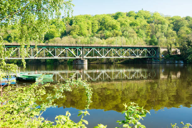 istock Tranquil Boat Marina at River Ruhr in Essen / Germany 685930522