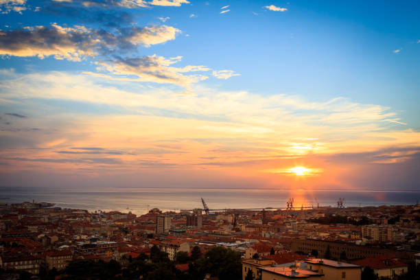 istock sunset on the city of Trieste 685941444