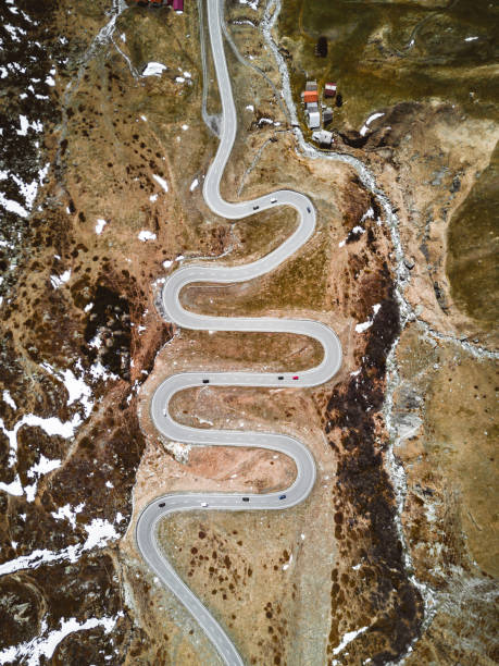 aerial view of the julierpass in switzerland aerial view of the julierpass in switzerland gotthard pass stock pictures, royalty-free photos & images