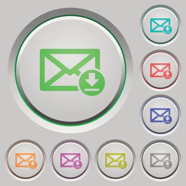Vector illustration of Receive mail push buttons